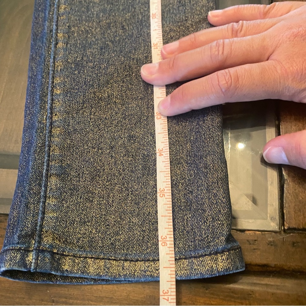 Forever21 Metallic Golden Denim jeans size 26 - Picture 15 of 15